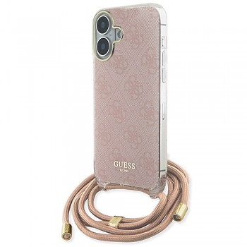 Guess Crossbody Cord 4G Print GUHCP16SHC4SEP iPhone 16 Růžová
