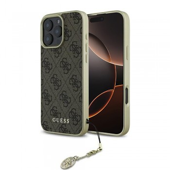 Guess Hardcase 4G Charms Collection iPhone 16 Pro hnědý