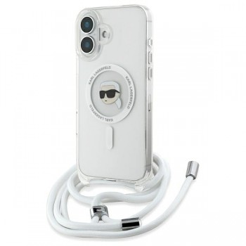 Karl Lagerfeld IML Crossbody MagSafe iPhone 16 Průhledný Karl Head