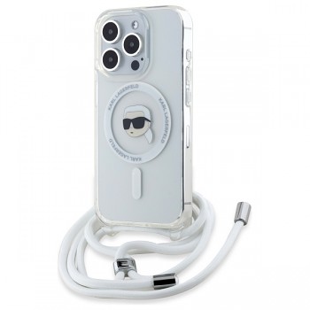 Karl Lagerfeld IML Crossbody MagSafe iPhone 16 Pro průhledný Karl Head