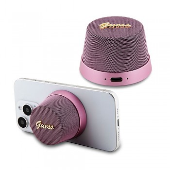 Guess Speaker Stand Magnetic Script Metal GUWSC3ALSMP TWS USB-C Bluetooth V5.3 700mAh 3W růžová