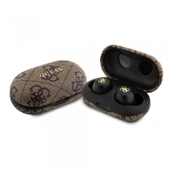 Guess - Bezdrátová sluchátka 4G Metal s dokovací stanicí hnědá