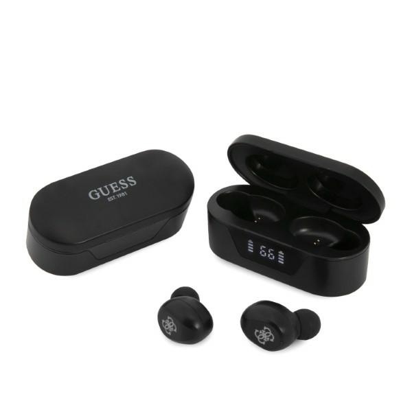 Levně Guess bezdrátová sluchátka GUTWST31EK černá Bluetooth 5.0 TWS USB-C LED IPX4
