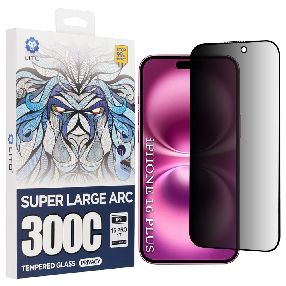 Levně Lito D+ Max Privacy 300C pro iPhone 16 Plus černá