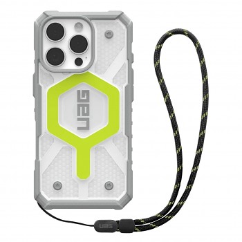 UAG Pathfinder Clear Magsafe iPhone 16 Pro s aktivním neonovým poutkem