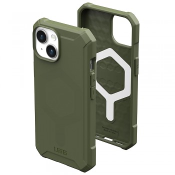 UAG Essential Armor MagSafe pro iPhone 15 Plus v olivové barvě