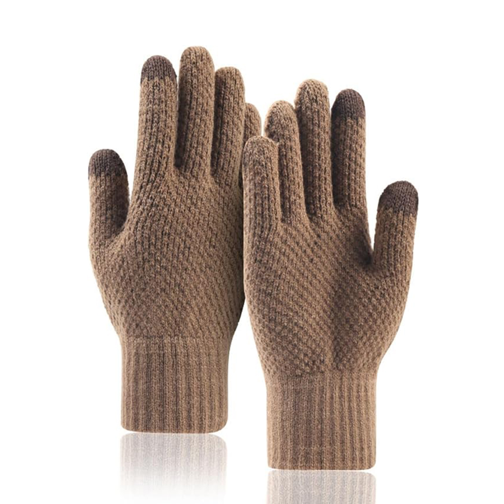 Levně Rukavice Techsuit ST0013 z akrylu velikost 22 cm kávové