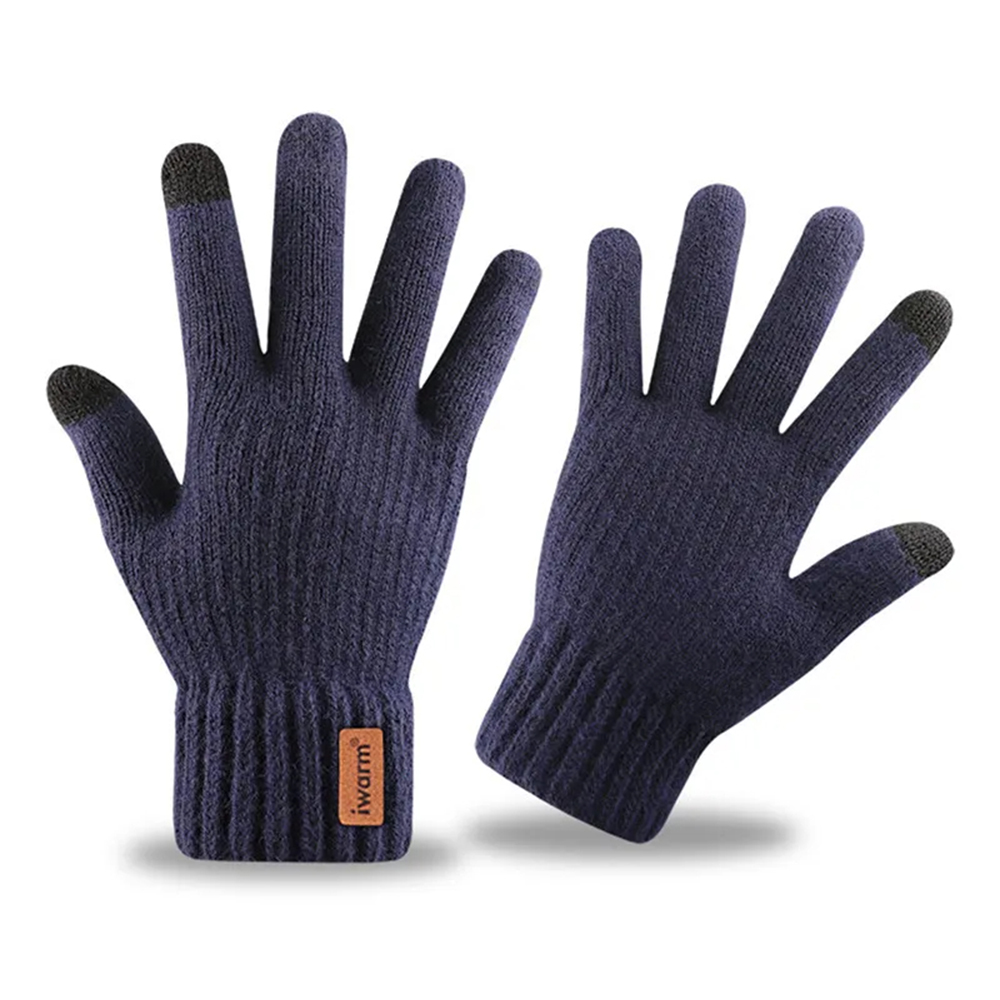 Levně Iwarm Rukavice ST0016 z alpaka vlny velikost 22 cm námořnická modrá