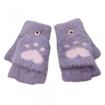 Techsuit rukavice ST0017 z norkové kožešiny velikost 17cm fialová