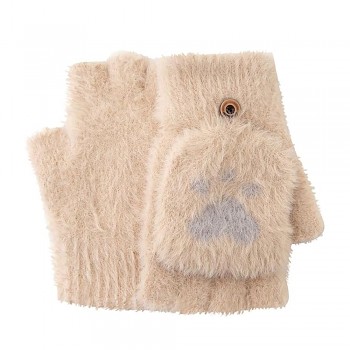 Rukavice Techsuit ST0017 z norkové kožešiny velikost 17 cm kávové