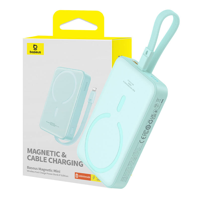 Levně Baseus Power Bank Magnetic Mini MagSafe USB-C 10000mAh 20W mátová