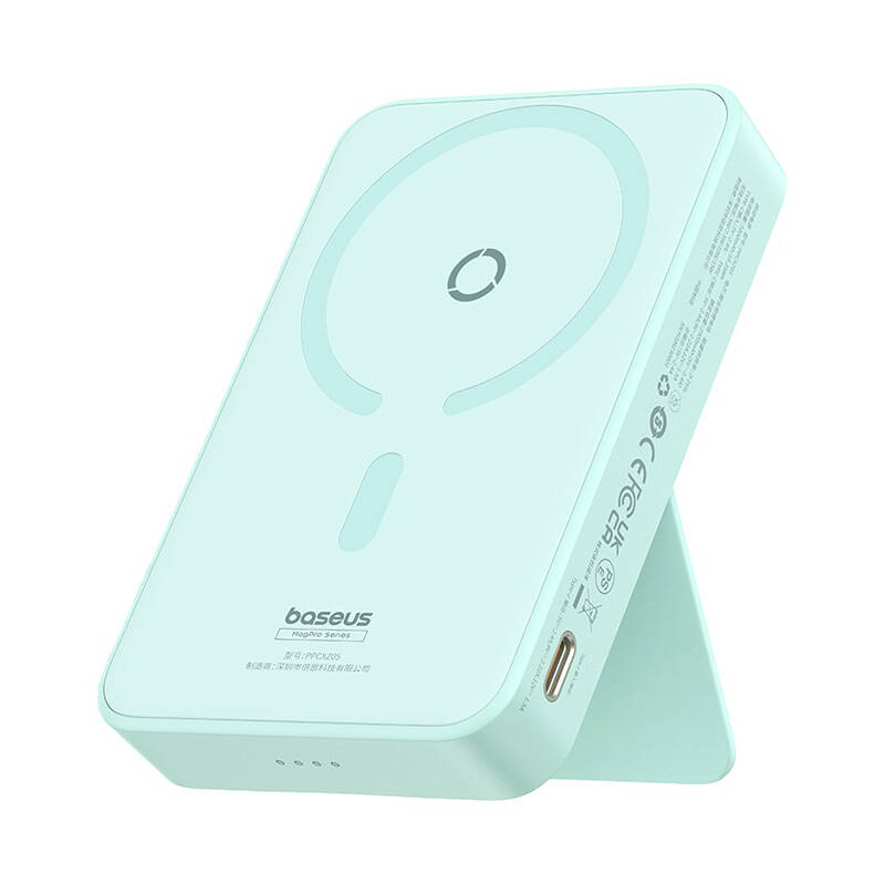 Levně Baseus Power Bank MagPro Magnetic 5000mAh 20W MagSafe USB-C 30cm mátová