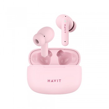 Havit bezdrátová sluchátka TW967 Pro s mikrofonem Bluetooth 5.3 růžová