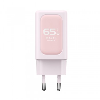 Havit Wall Charger UC260 EU 2x USB-C USB 65W růžová