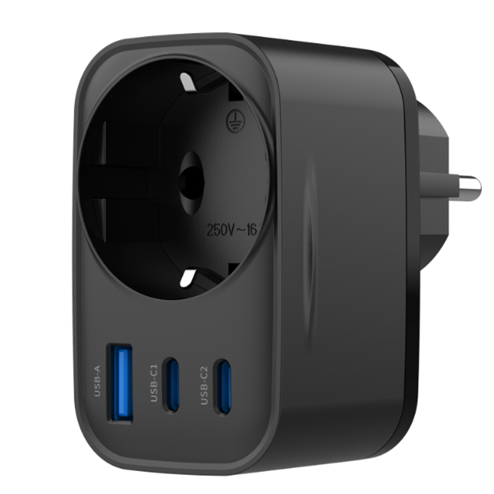 Levně Havit Wall Charger UC142 EU EU zásuvka 2x Type-C USB 30W černá