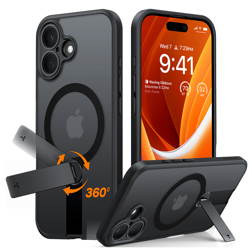 Torras Pstand Spin MagSafe pro iPhone 16 Plus černá