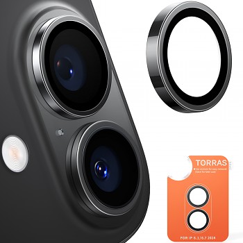 Torras Lensguard ochrana kamery iPhone 16 iPhone 16 Plus černá