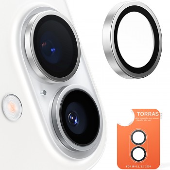 Torras Lensguard ochrana kamery iPhone 16 iPhone 16 Plus titanově šedá