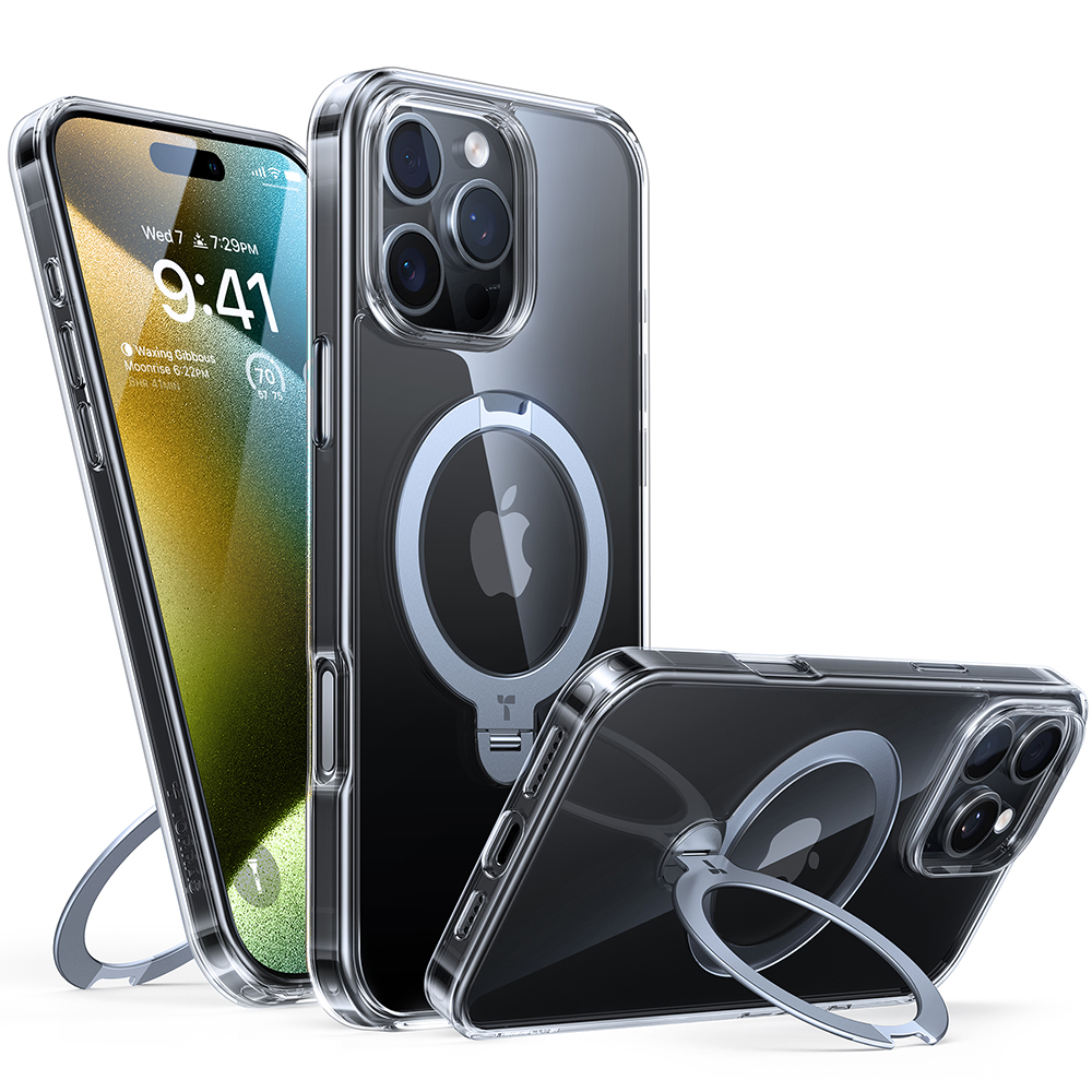 Torras Ostand Spin MagSafe Series iPhone 16 Pro průhledný