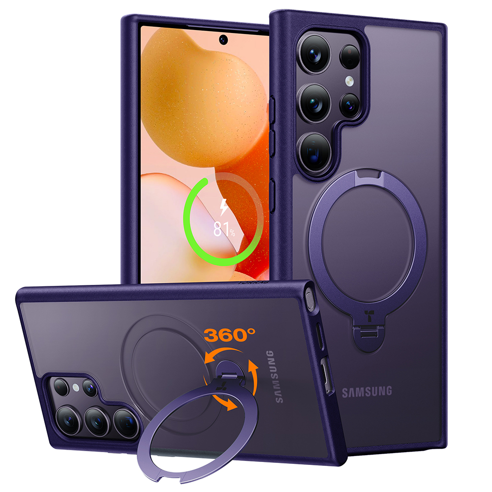 Torras Ostand Spin MagSafe Series Samsung Galaxy S24 Ultra Fialová