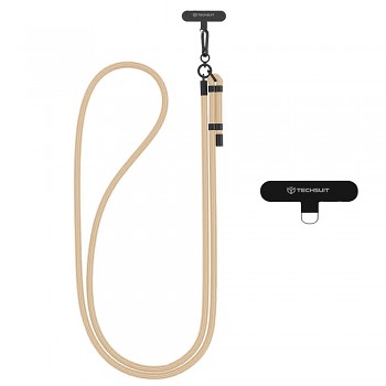 Techsuit Rope Crossbody Strap RCS1-08 pro telefony karabina nylon nastavitelný champagne mist