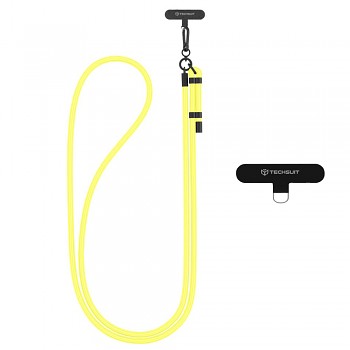 Techsuit - popruh na telefon RCS1-31 karabina nylon odolný nastavitelný jasný limoncello