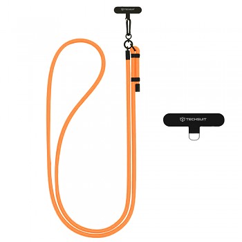 Techsuit Rope Crossbody Strap RCS1-01 pro telefony karabina nylon odolný nastavitelný kořeněná dýně