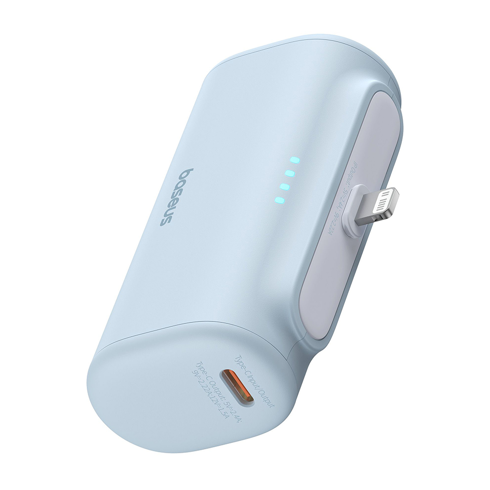 Levně Baseus Power Bank Lightning Kompaktní Design 20W 5000mAh s Kabelem Type-C Modrá