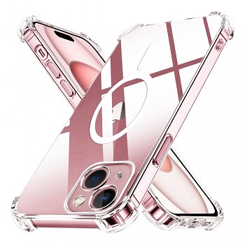 Techsuit Shockproof průhledný silikonový MagSafe iPhone 15 průhledný