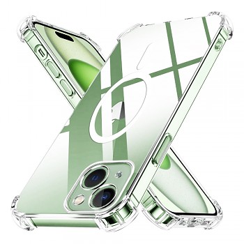 Techsuit Shockproof průhledný silikonový MagSafe iPhone 15 Plus průhledný