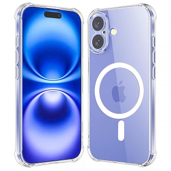 Techsuit Shockproof průhledný silikonový MagSafe iPhone 16 průhledný