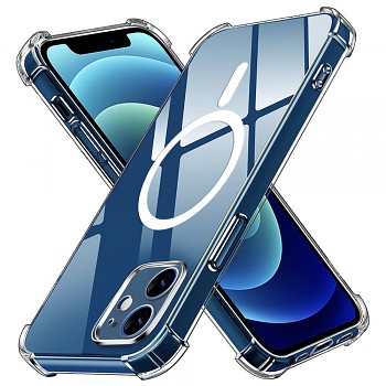 Techsuit Shockproof průhledný silikonový MagSafe iPhone 12 průhledný