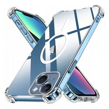 Techsuit Shockproof průhledný silikonový MagSafe iPhone 13 průhledný