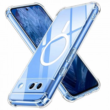 Techsuit Shockproof průhledný silikonový MagSafe Google Pixel 8a průhledný