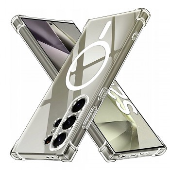 Techsuit Shockproof průhledný silikonový MagSafe pro Samsung Galaxy S24 Ultra průhledný