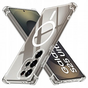 Techsuit Shockproof průhledný silikonový MagSafe pro Samsung Galaxy S25 Ultra průhledný