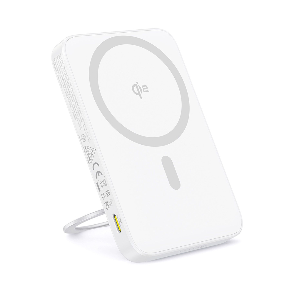 Levně Baseus Power Bank PicoGo 5000mAh bílá s otočným stojánkem a kabelem Type-C