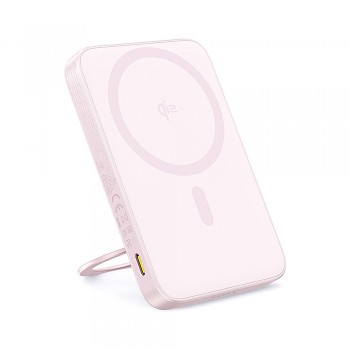 Baseus Power Bank PicoGo 20W 5000mAh s otočným stojánkem růžová