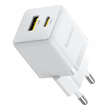 Baseus Wall Charger Palm Series 2v1 Rychlá Nabíječka USB Type-C 20W 5V/3A Měsíční Bílá