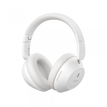 Baseus - Bezdrátová sluchátka Bass 30 Max - náhlavní Bluetooth 5.3 skládací měsíční bílá