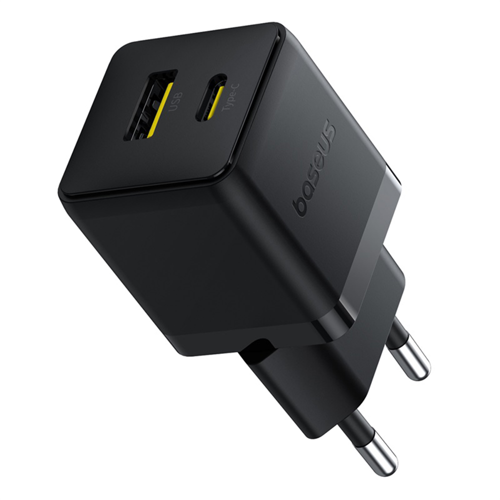 Levně Nabíječka na zeď Baseus Palm 2v1 USB Type-C 30W černá Cluster