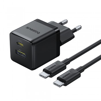 Nabíječka Baseus Wall Charger Palm 30W USB USB-C černá s kabelem Type-C