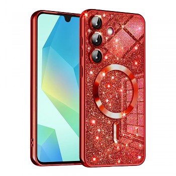 Techsuit Luxury Glitter MagSafe pro Samsung Galaxy A16 4G A16 5G červená