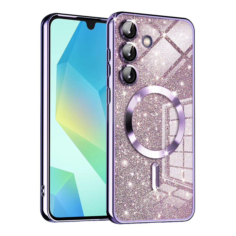 Levně Techsuit Luxury Glitter MagSafe pro Samsung Galaxy A16 4G/A16 5G světle fialová