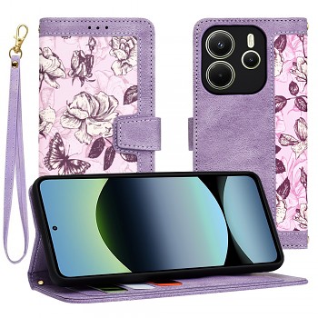 Pouzdro Techsuit FlipCraft pro Xiaomi Redmi Note 14 4G Tajemná fialová