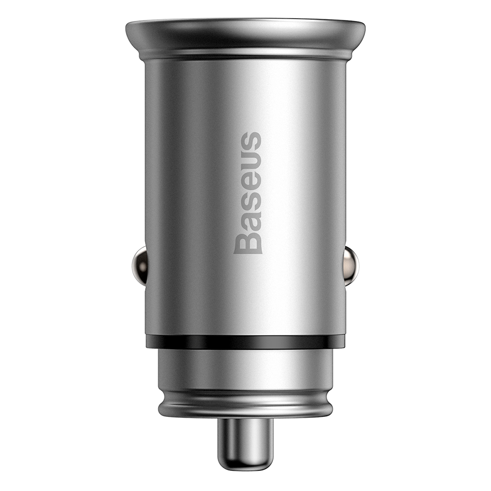 Levně Baseus Car Charger Circular Metal Type-C USB PPS 30W Multi Protocol stříbrná