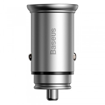Baseus Car Charger Circular Metal Type-C USB PPS 30W Multi Protocol stříbrná
