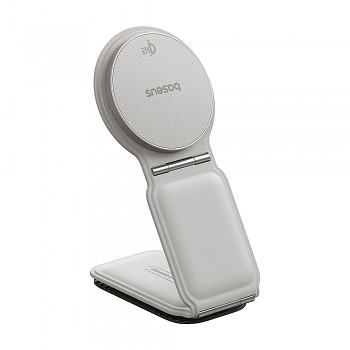 Baseus Car Holder s bezdrátovým nabíjením PrimeTrip C02 magnetický úchyt na palubní desku 15W měsíční bílá