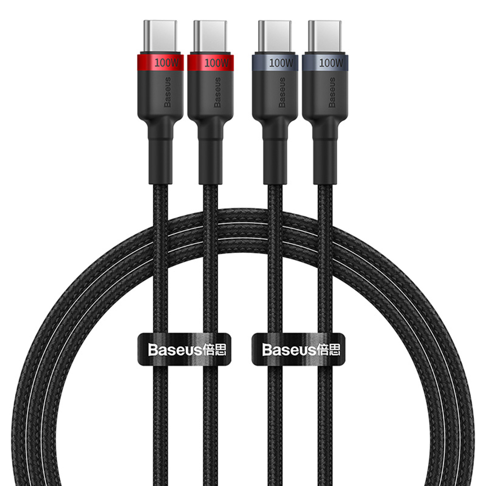 Levně Baseus Data Cable Cafule Type-C na Type-C Rychlé nabíjení 100W 5A 1m černá/červená černá/šedá