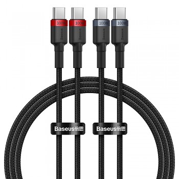 Baseus Data Cable Cafule Type-C na Type-C Rychlé nabíjení 100W 5A 1m černá/červená černá/šedá